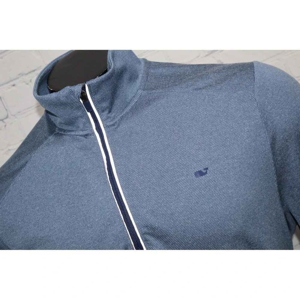 Vineyard Vines Performance 1/4 Zip Pullover Shirt Mens Large Blue Stretch Golf